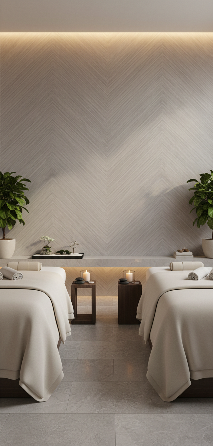 Silver Chevron PVC Klick-Wandpaneel 280 × 122 cm – 8 mm Wandverkleidung in grauer Holzoptik