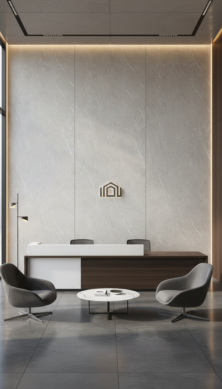 Concrete Desert SPC Wandpaneel Marmoroptik 280 × 122 cm - Sand Beige SPC Paneel