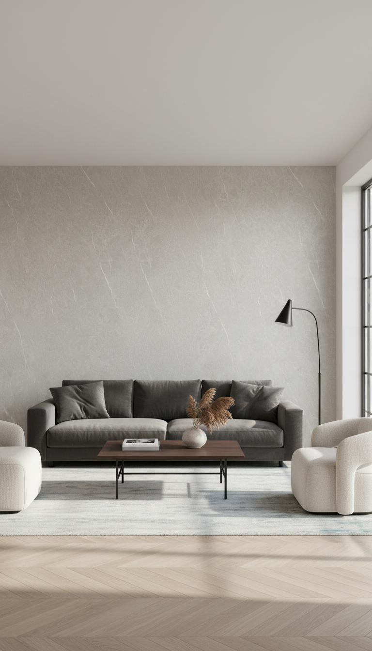 Concrete Desert SPC Wandpaneel Marmoroptik 280 × 122 cm - Sand Beige SPC Paneel