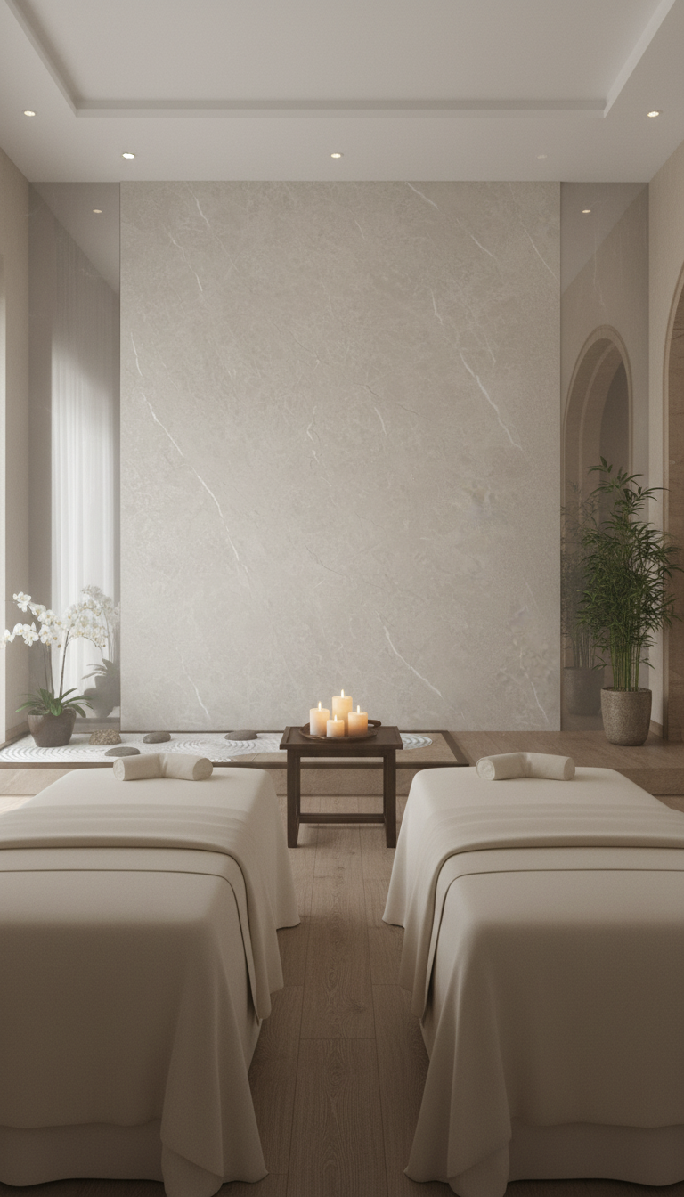 Concrete Desert SPC Wandpaneel Marmoroptik 280 × 122 cm - Sand Beige SPC Paneel