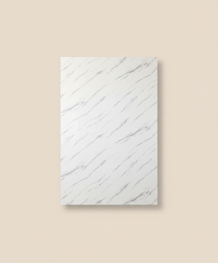 Ice Frost PVC Wandpaneel Marmoroptik 260 × 122 cm - Weiß Grau PVC Paneel
