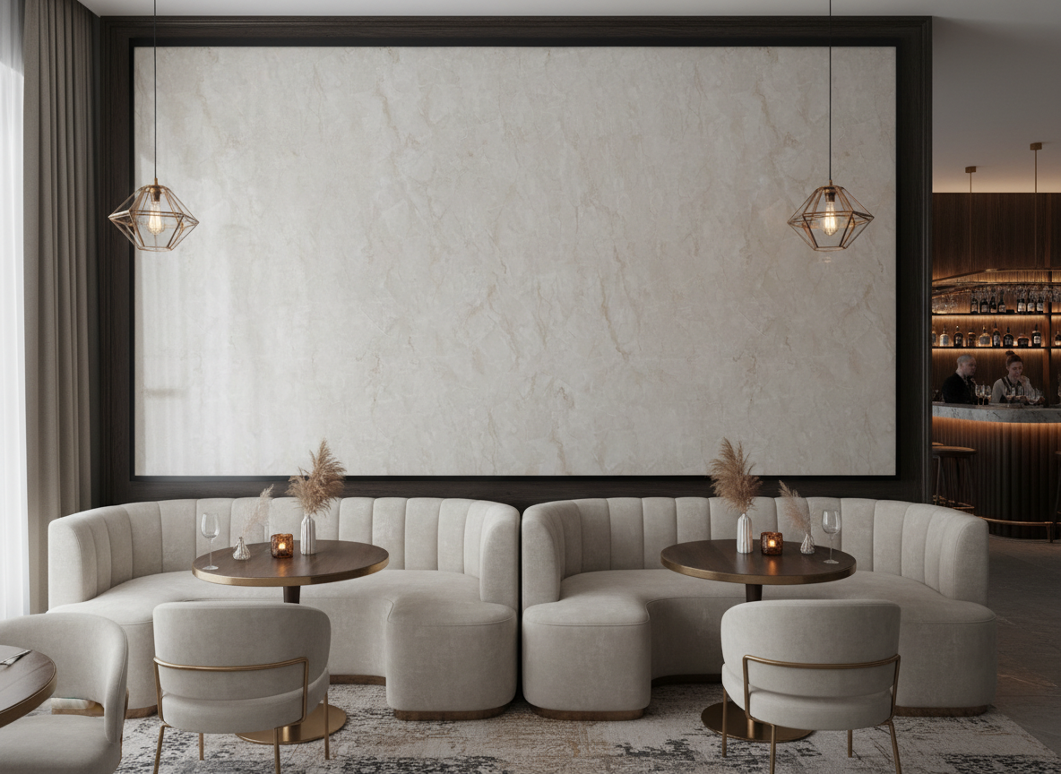 PVC Wall Panel Vanilla Marble 280×122 cm – Cream-Colored Marble Look, Waterproof
