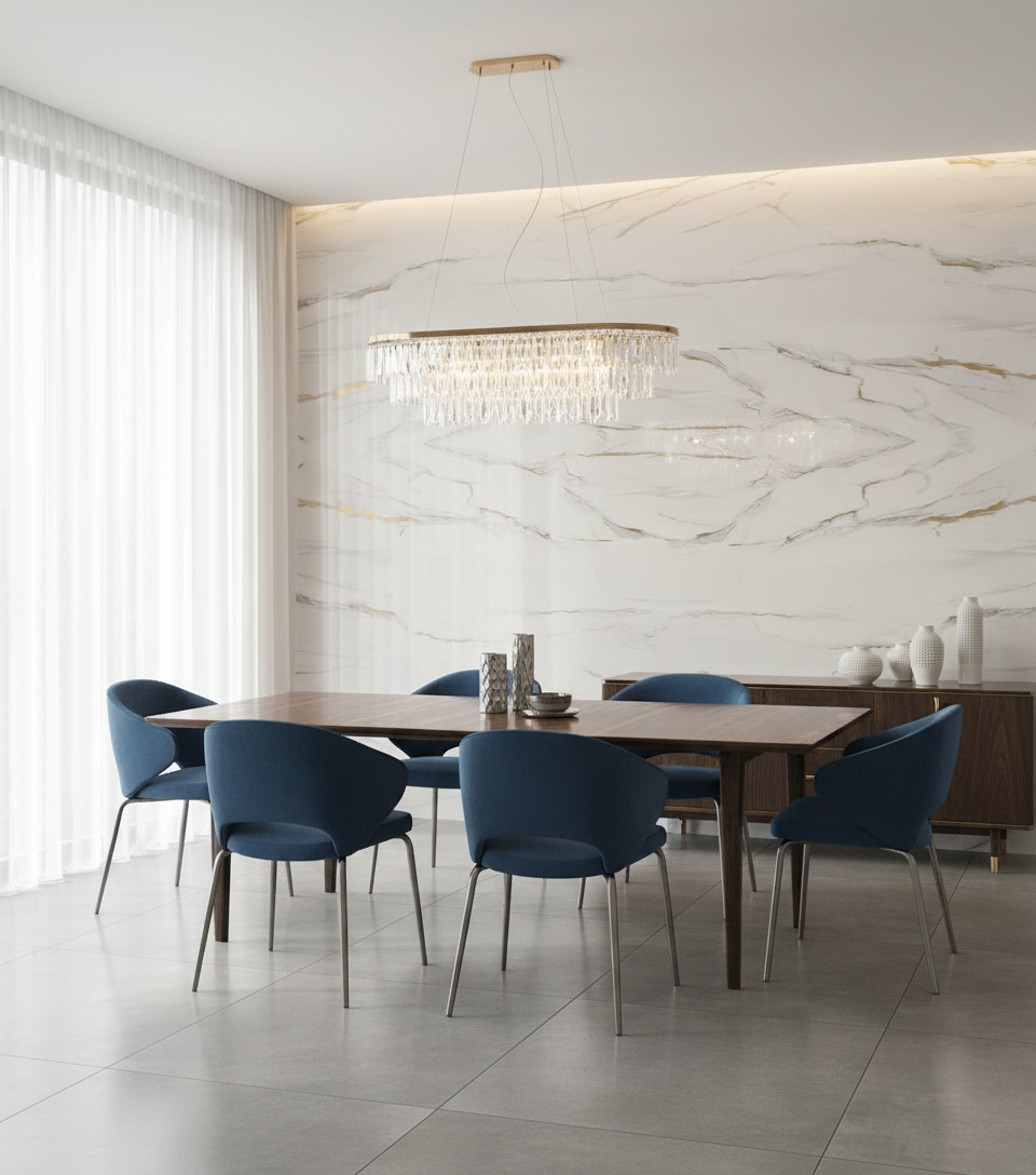 Flora PVC Wandpaneel Marmoroptik 260 × 122 cm - Weiß Gold PVC Paneel
