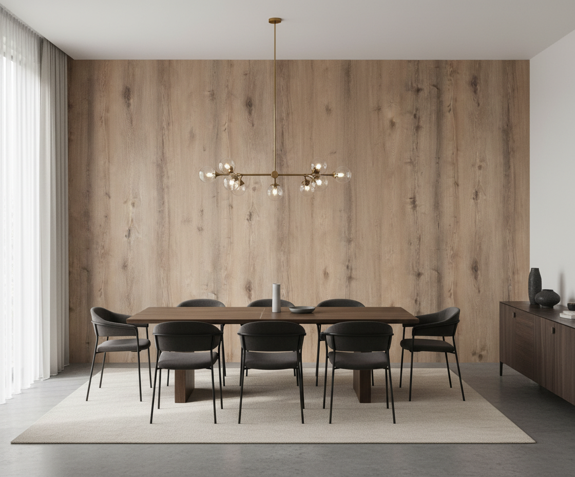 Royal Walnuss SPC Wandpaneel Holzoptik 280 × 122 cm - Beige Braun SPC Paneel