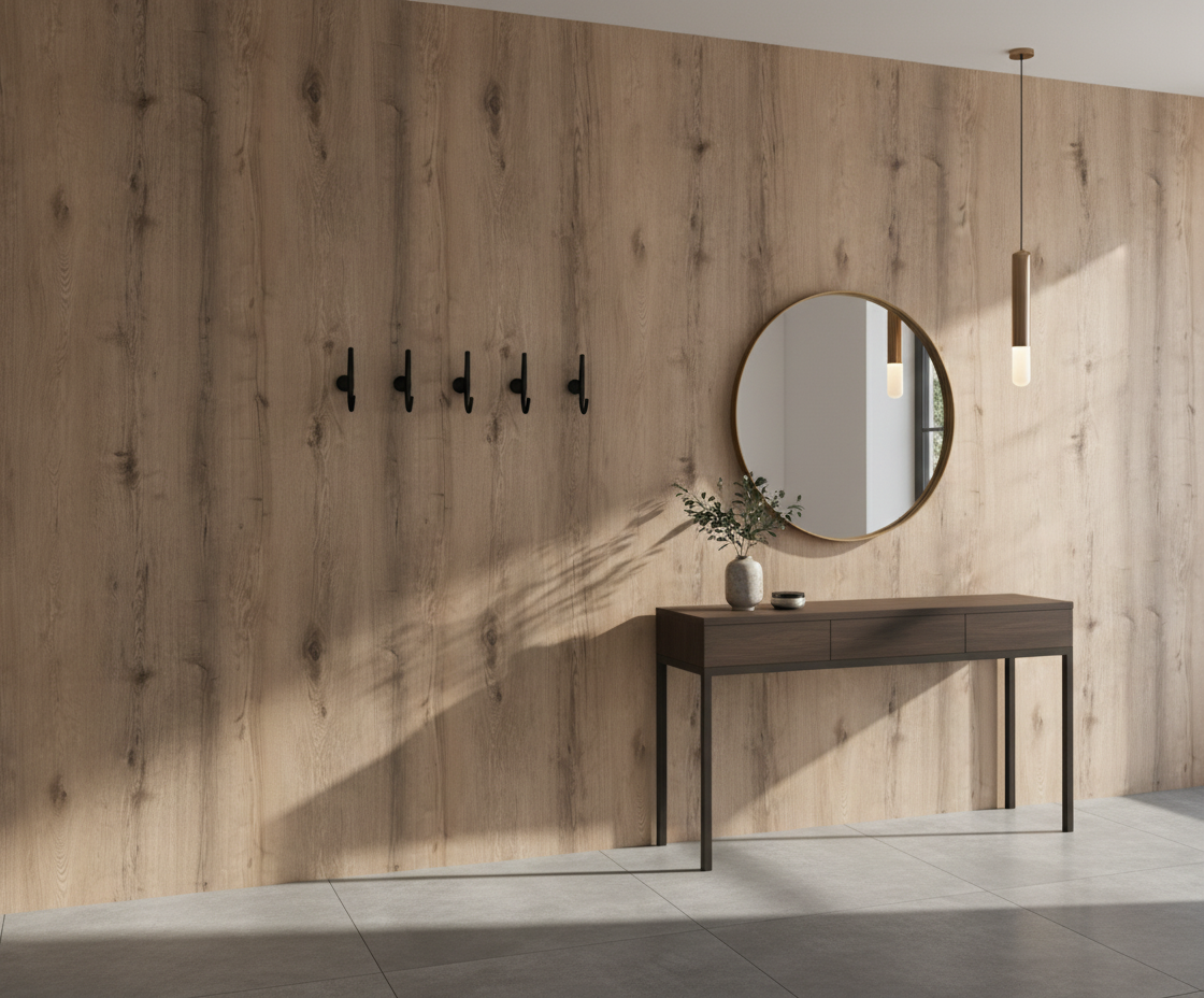 Royal Walnuss SPC Wandpaneel Holzoptik 280 × 122 cm - Beige Braun SPC Paneel