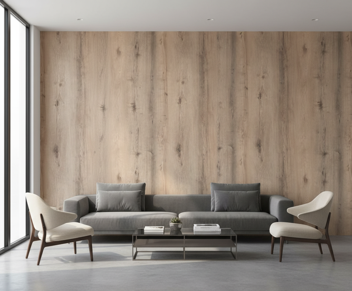 Royal Walnuss SPC Wandpaneel Holzoptik 280 × 122 cm - Beige Braun SPC Paneel