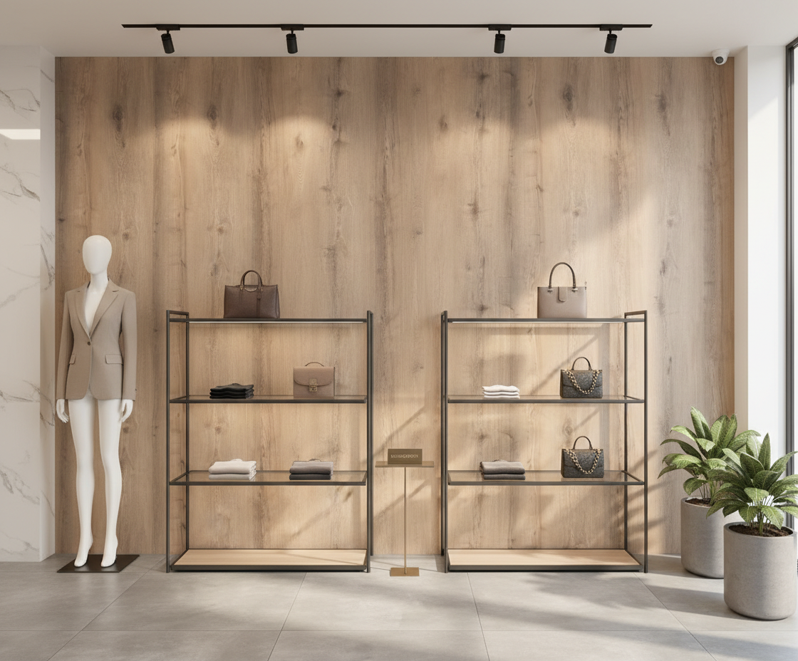 Royal Walnuss SPC Wandpaneel Holzoptik 280 × 122 cm - Beige Braun SPC Paneel
