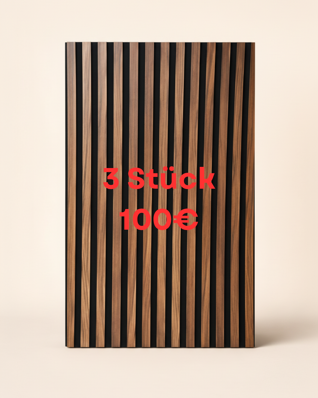 Walnuss Akustik Wandpaneel 275 × 60 cm – Holzoptik Wandverkleidung mit Schallabsorption